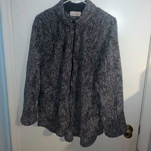 Stan Herman women’s gray zip up fleece jacket size XL